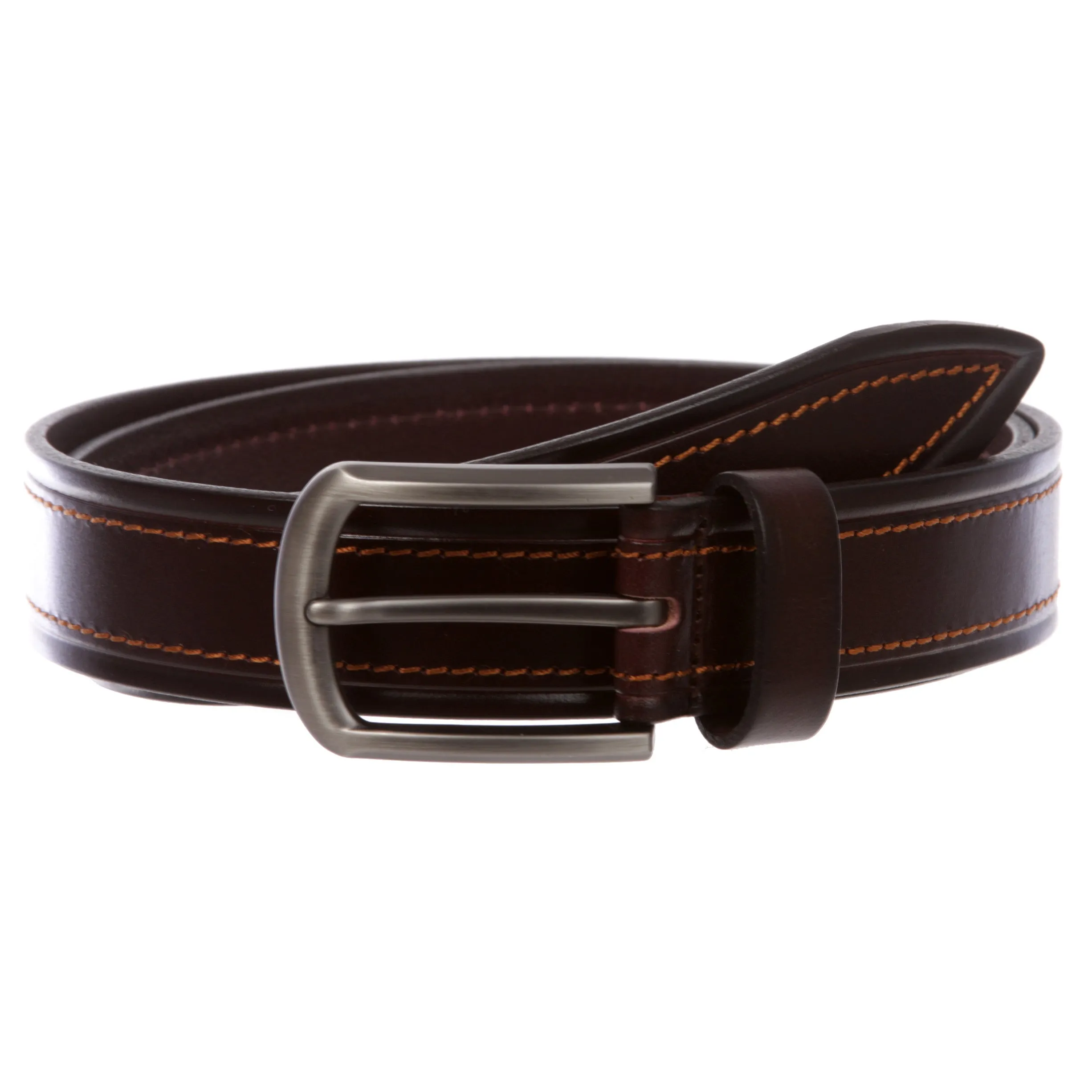 1-1/4" (34 mm) Double Stitched Men's Italian Leather Belt