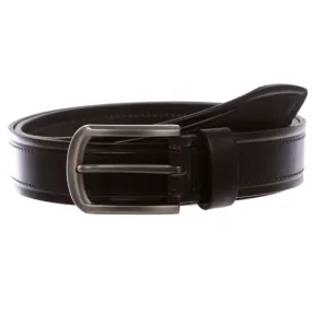 1-1/4" (34 mm) Double Stitched Men's Italian Leather Belt