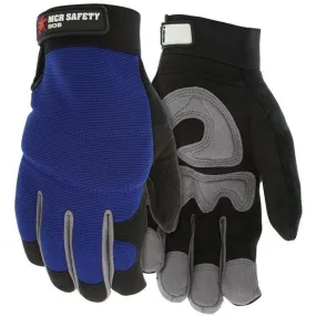 905XL MCR Safety Mechanics Gloves, X-Large, Synthetic, Blue, Adjustable Closure