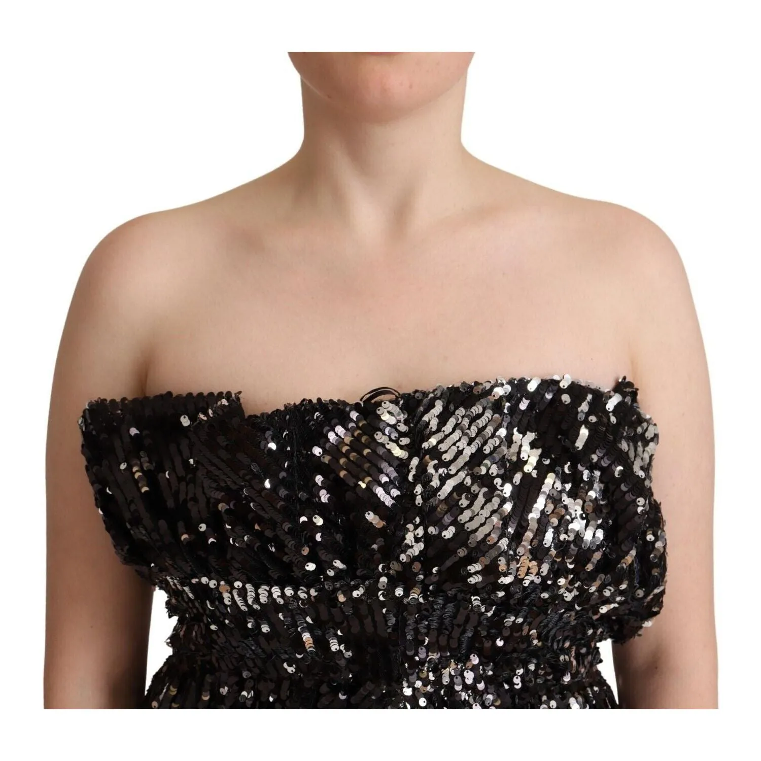 Aniye By Elegant Strapless Sequined Top