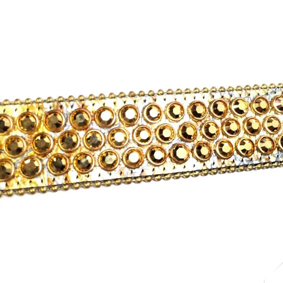 b.b. Simon Gold Crocodile Crystal Belt