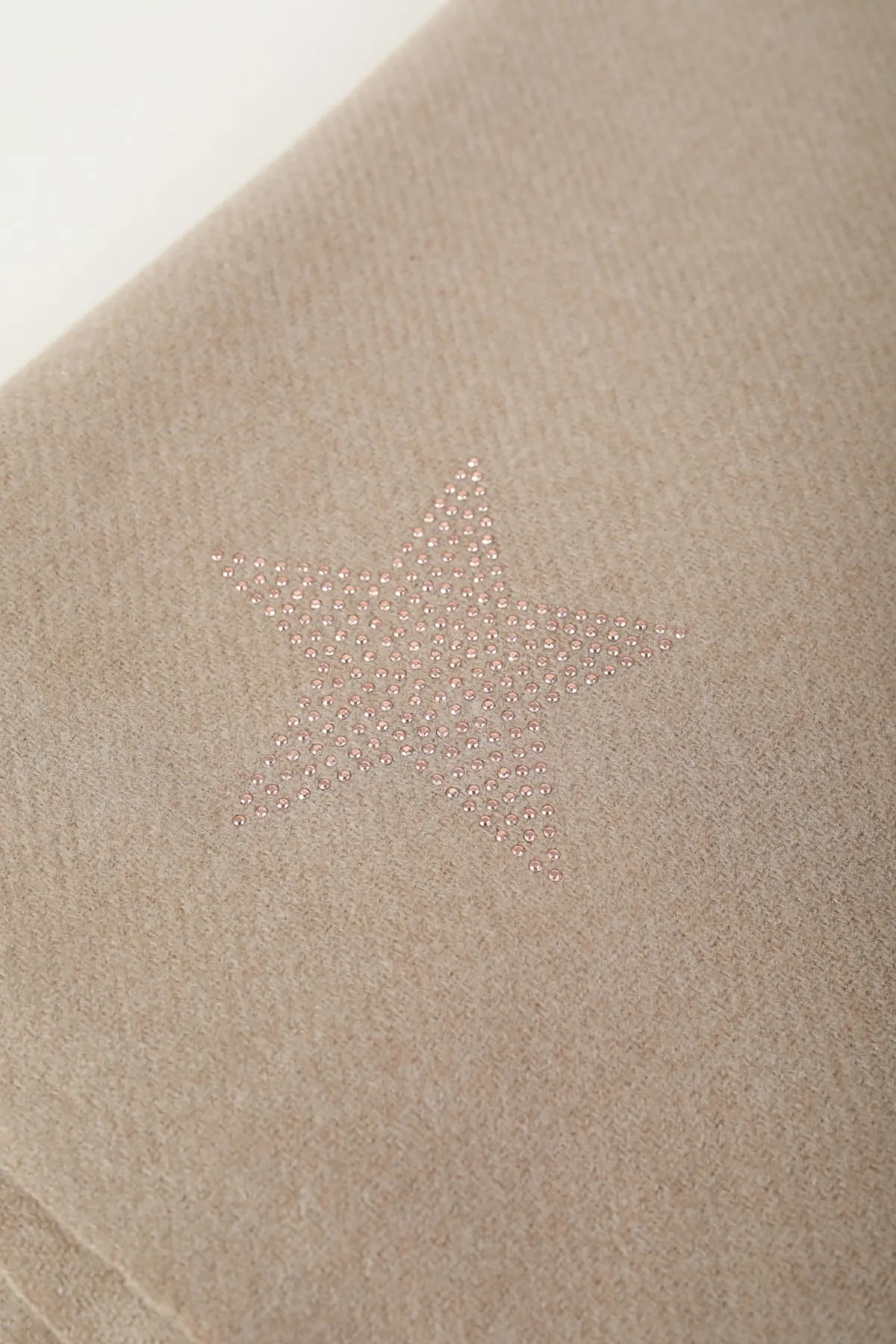 Beige Star Embellished Scarf