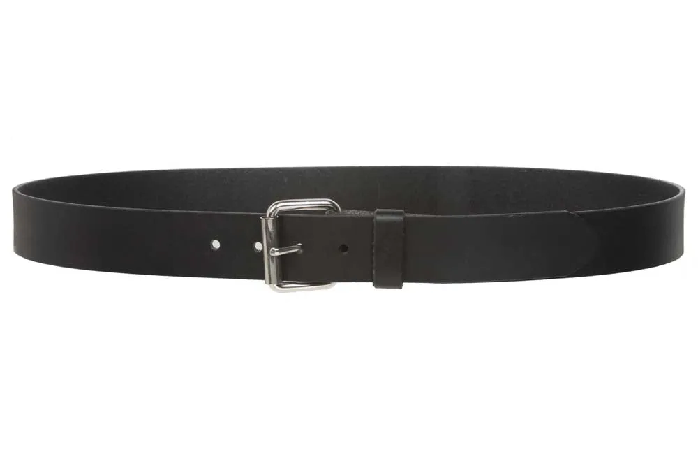 Big & Tall Oversize Snap on 1 1/2" Standard Plain Full Grain Leather Belt