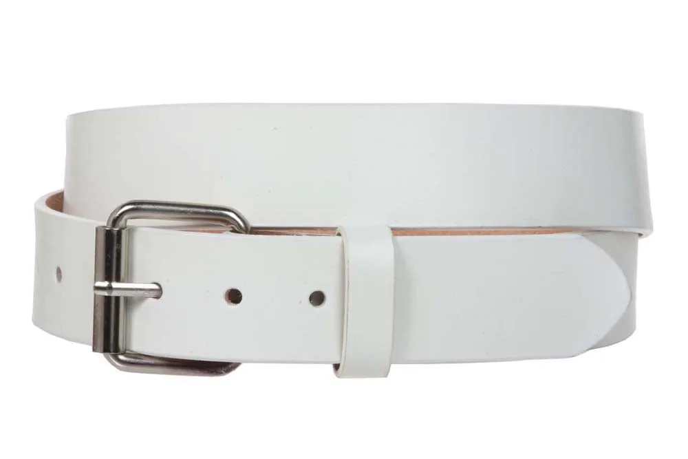 Big & Tall Oversize Snap on 1 1/2" Standard Plain Full Grain Leather Belt