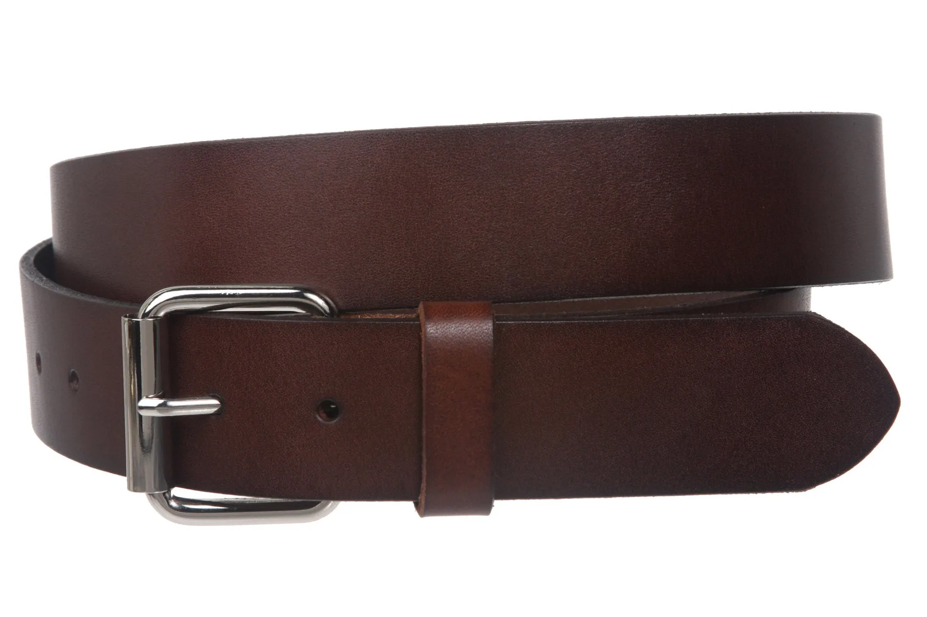 Big & Tall Oversize Snap on 1 1/2" Standard Plain Full Grain Leather Belt