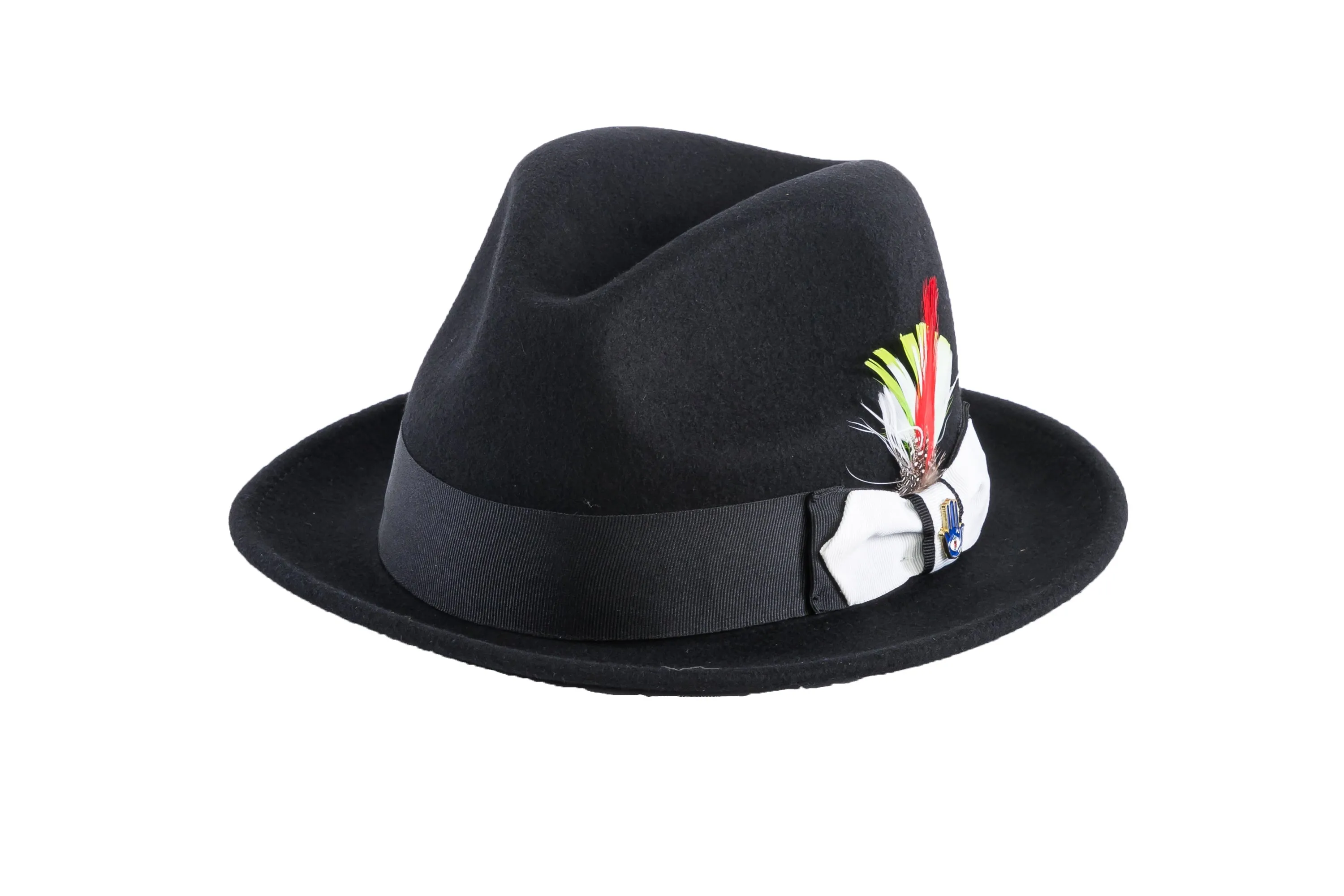 Black & White Brooks Trilby 100% Australian Wool Crushable Hat