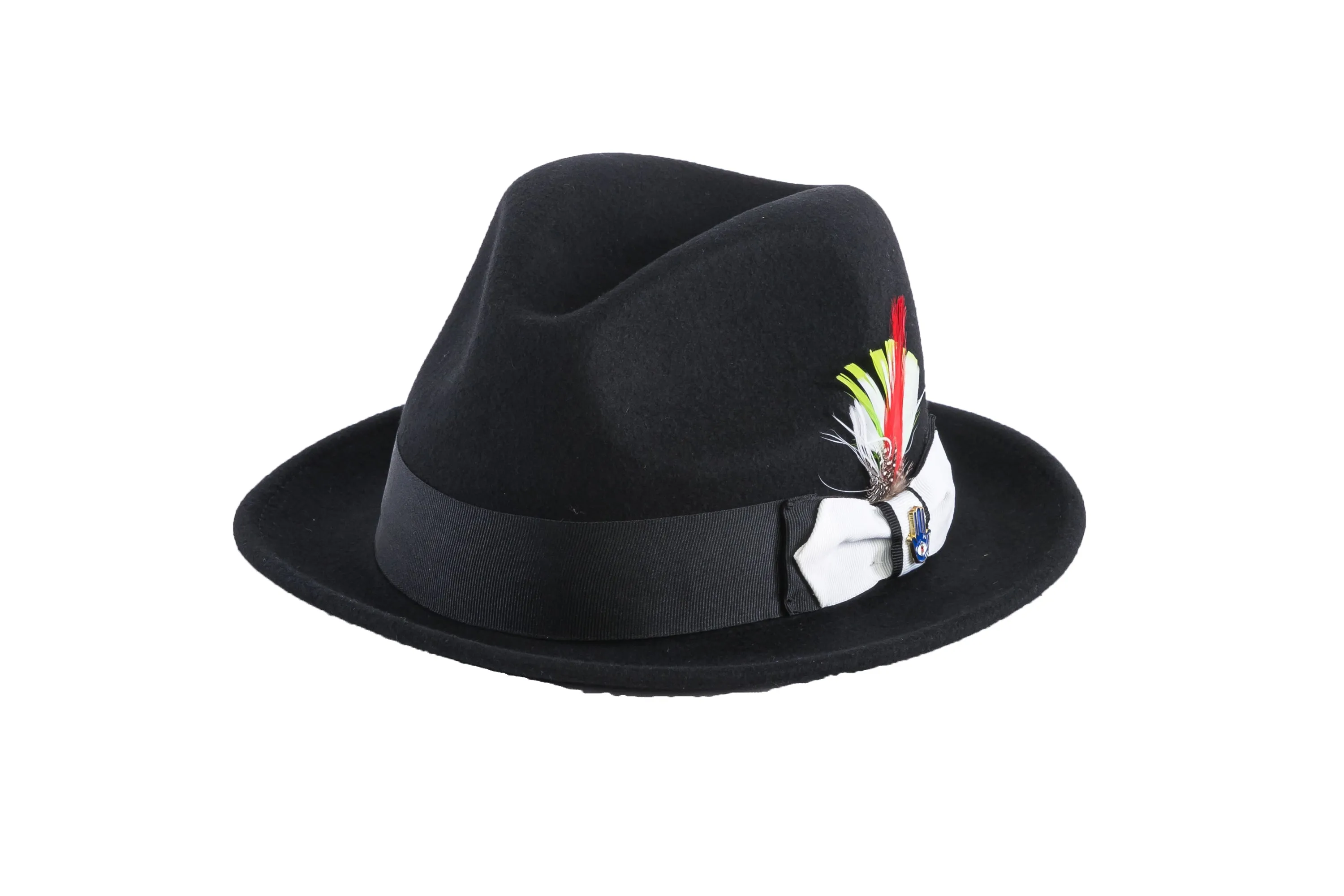 Black & White Brooks Trilby 100% Australian Wool Crushable Hat