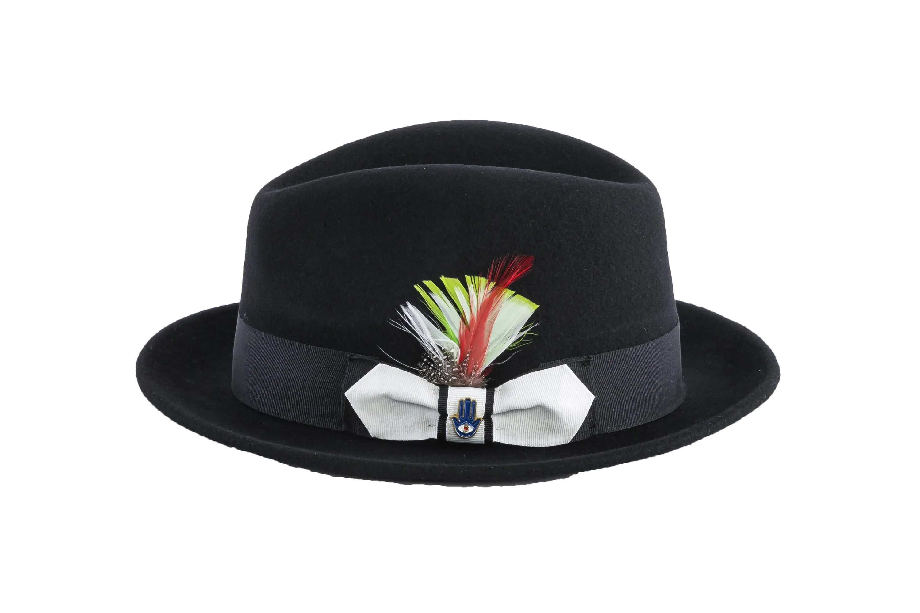 Black & White Brooks Trilby 100% Australian Wool Crushable Hat