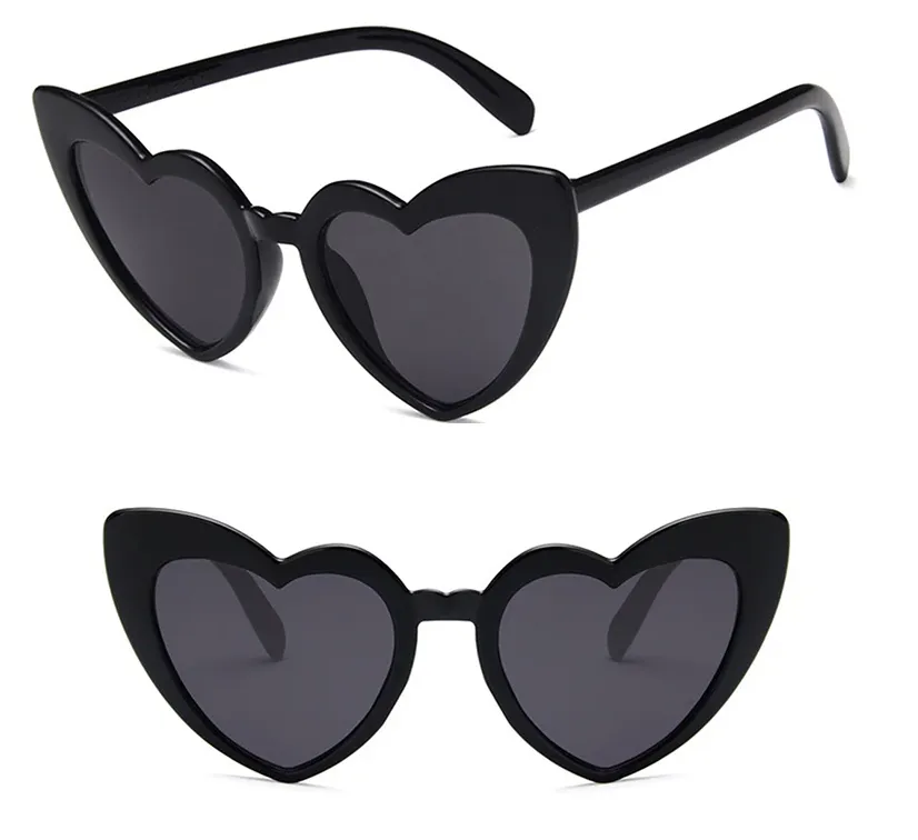 Black Retro Heart Glasses