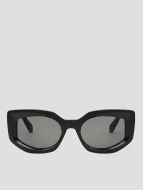 Bold Cat-Eye Black Acetate Sunglasses