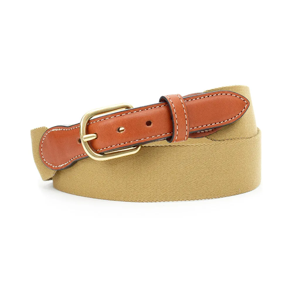 British Tan Wide Belgian Surcingle Leather Tab Belt