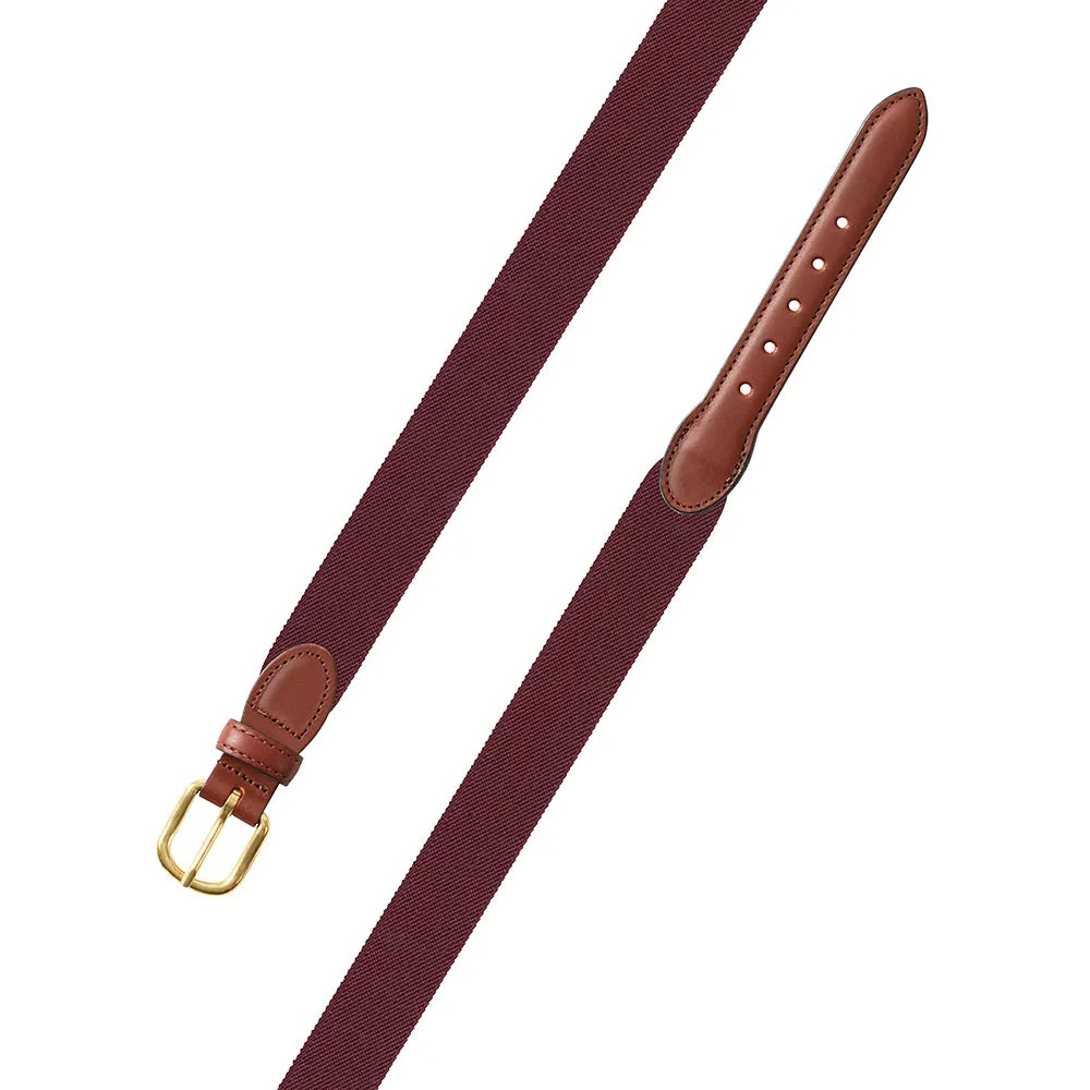 Burgundy Belgian Stretch Leather Tab Belt