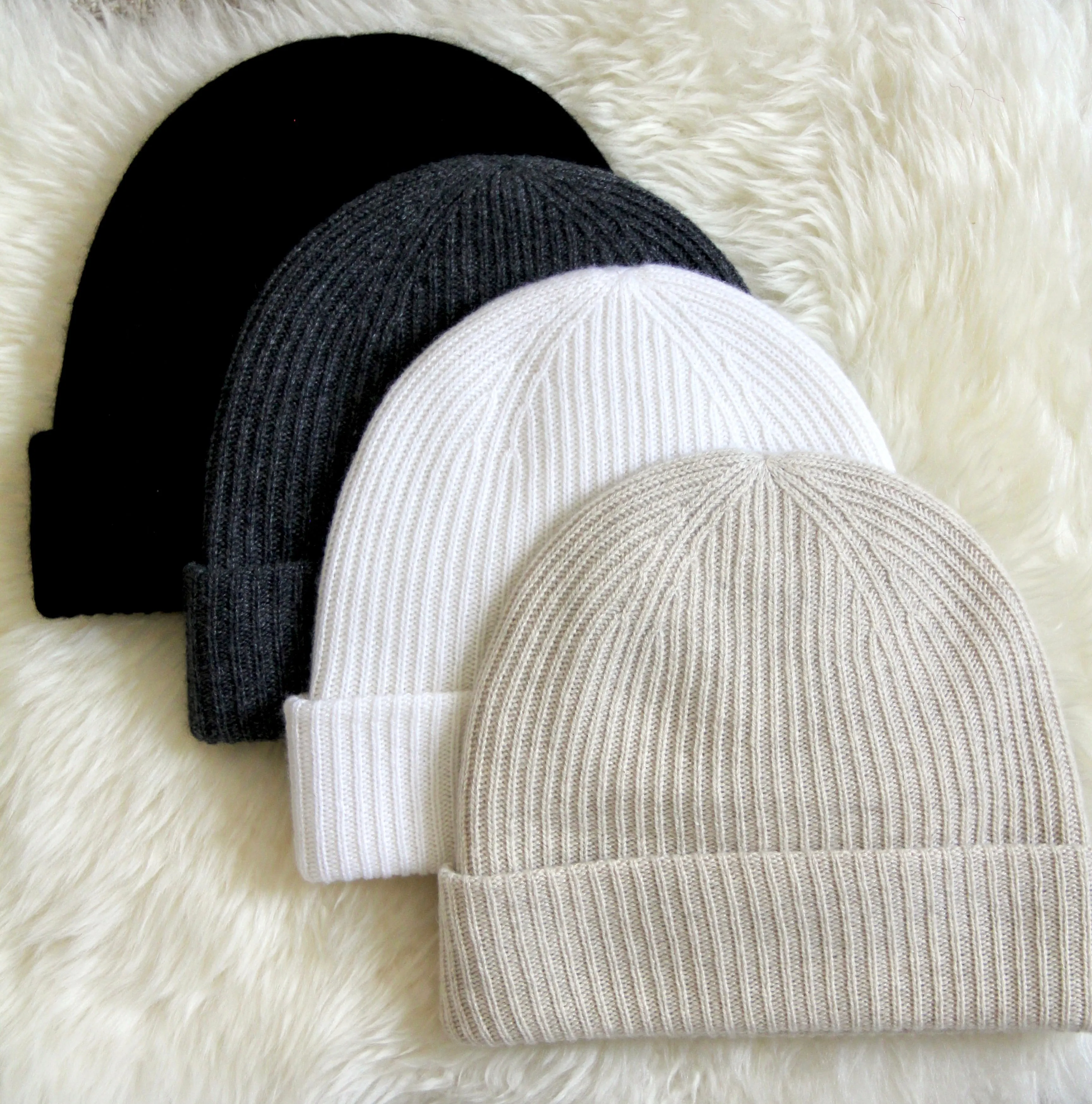 Cashmere Classic Beanies- Chalk