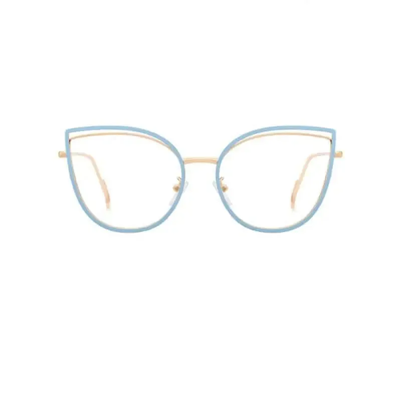 Cat Eye Light Metal Frame Glasses