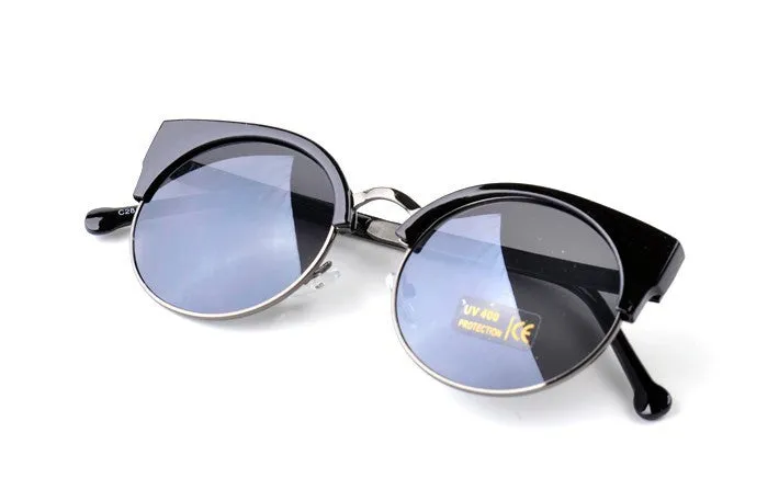 Cat Eye Vintage Sunglasses Women Top Fashion Girls Summer Retro Round Sun Glasses