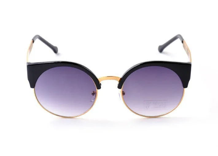 Cat Eye Vintage Sunglasses Women Top Fashion Girls Summer Retro Round Sun Glasses