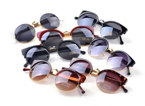 Cat Eye Vintage Sunglasses Women Top Fashion Girls Summer Retro Round Sun Glasses