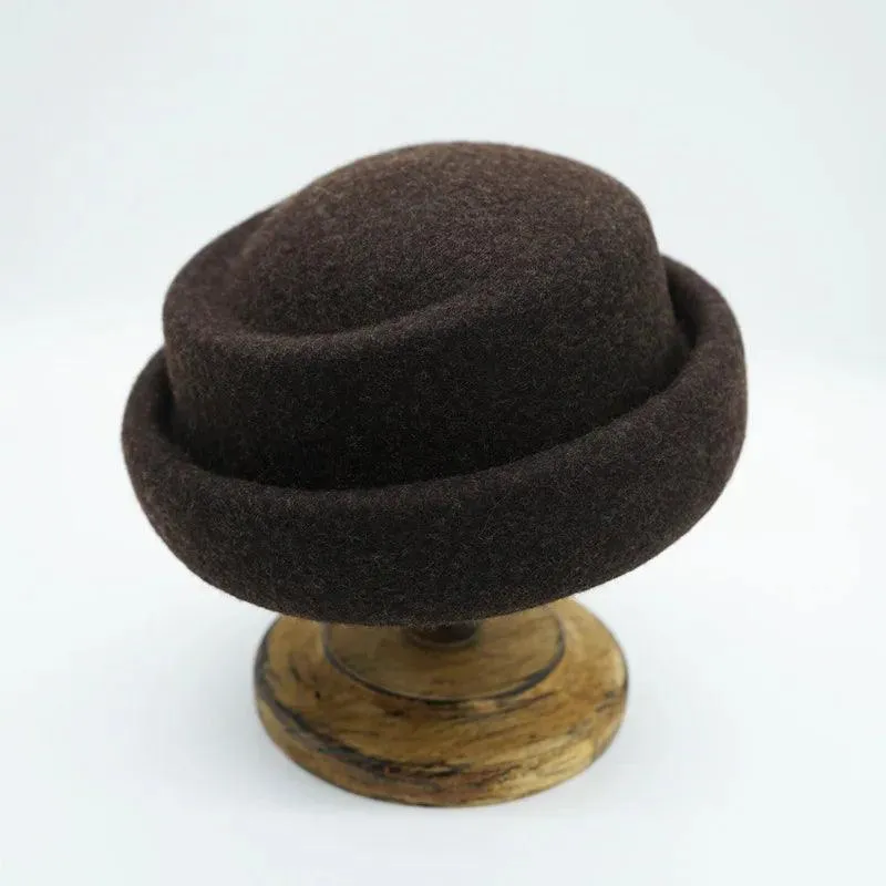 Chic French-Inspired Vintage Wool Fedora Hat for Women - Stylish Designer Bucket Hat