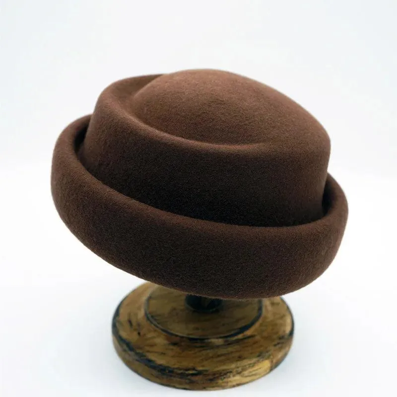 Chic French-Inspired Vintage Wool Fedora Hat for Women - Stylish Designer Bucket Hat