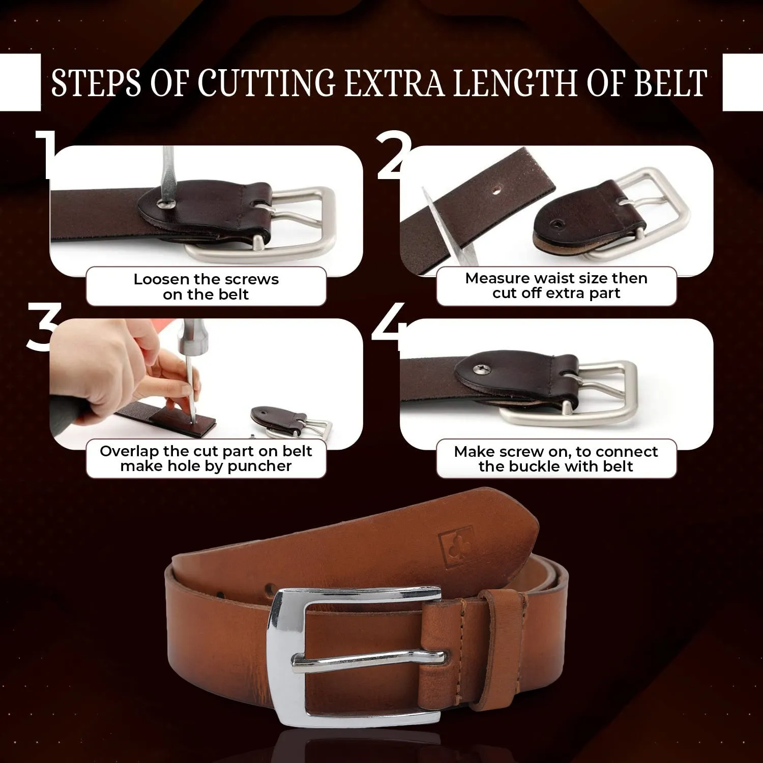 CIMONI Genuine Leather Classic Slim Design Casual Formal Dailyuse Belt For Men ( 1 Year Gurantee)