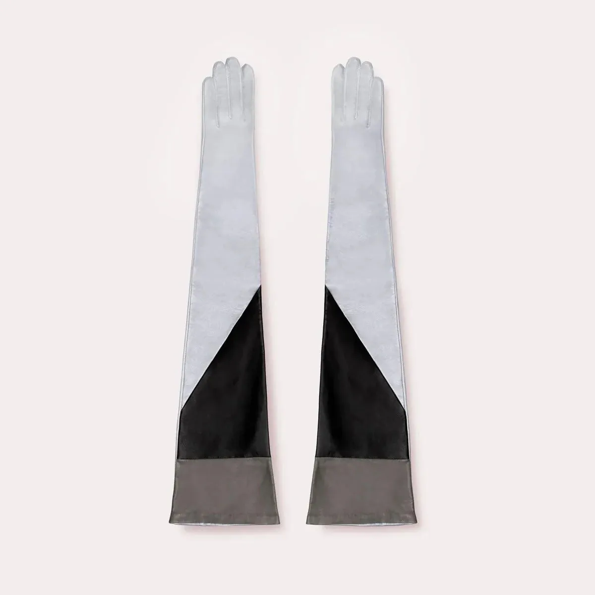 Colorblock Metallic Extended Runway Opera Glove