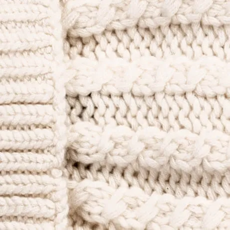 Cream Plaited Italian Cashmere Beanie