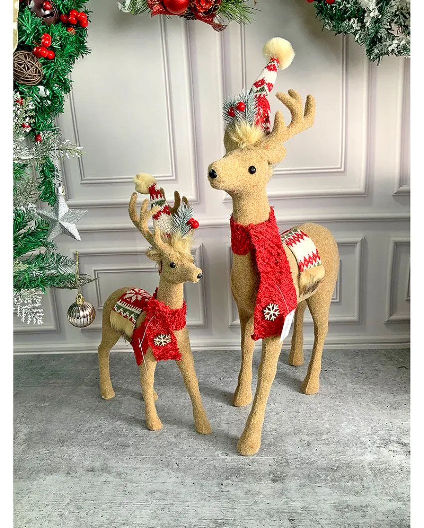 Deer Showpiece Christmas Decoration Combo | Pack Of 2