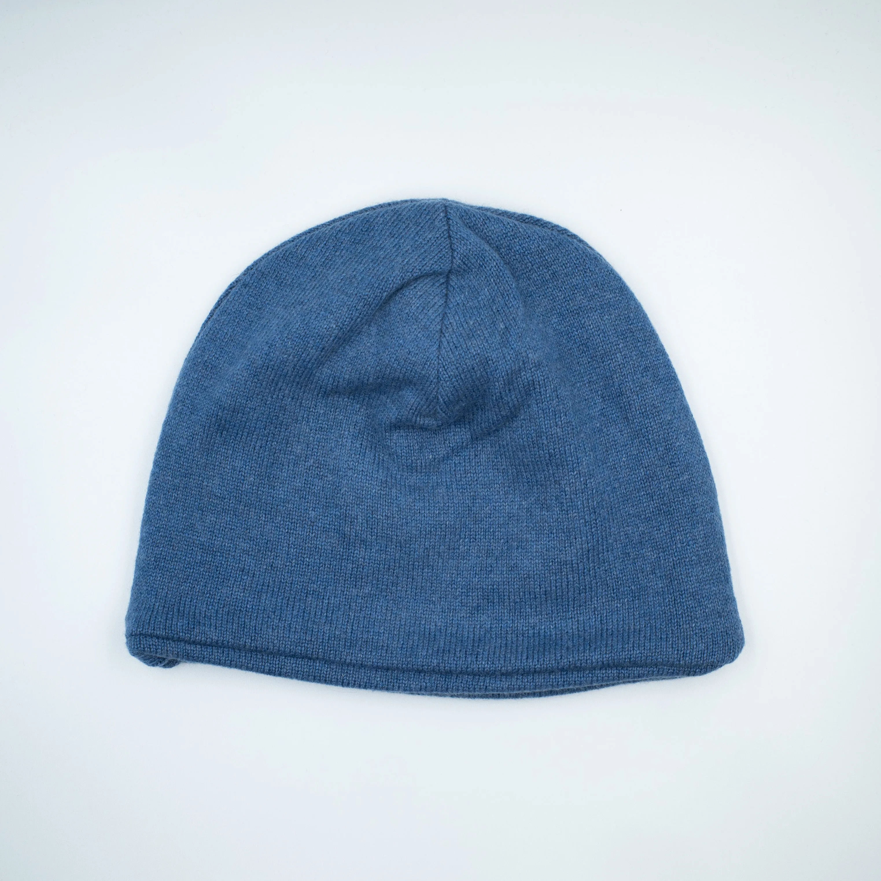 Denim Blue Cashmere Beanie Hat