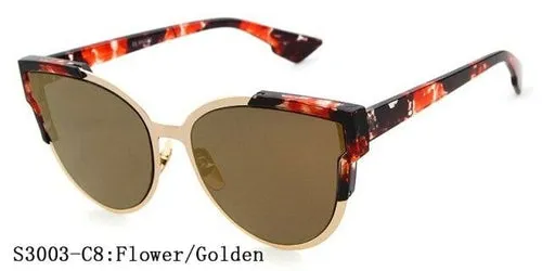 Fashion Brand Designer Women Cat Eye Sunglasses Oversize Female Cateye