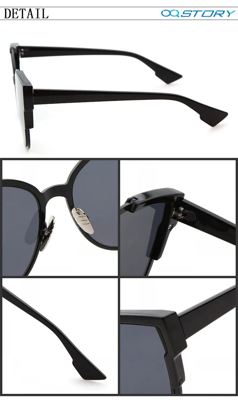 Fashion Brand Designer Women Cat Eye Sunglasses Oversize Female Cateye