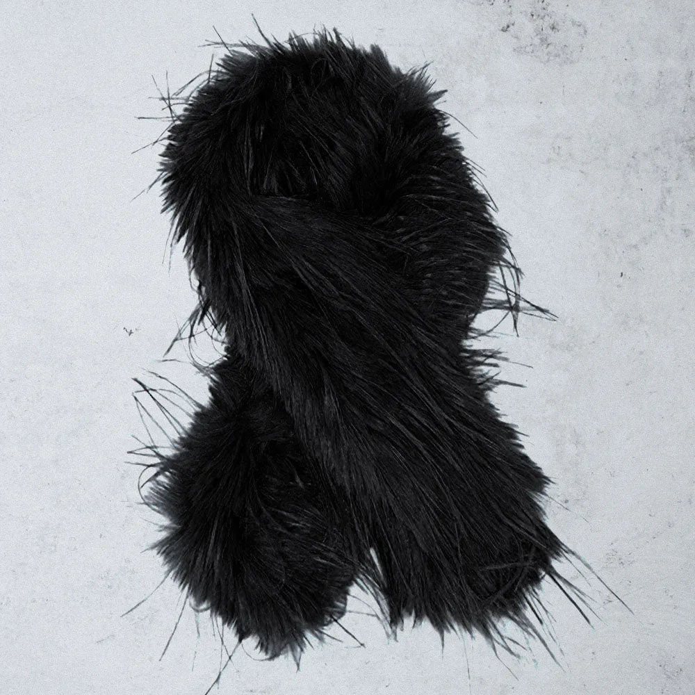 Faux Fur Scarf in Black