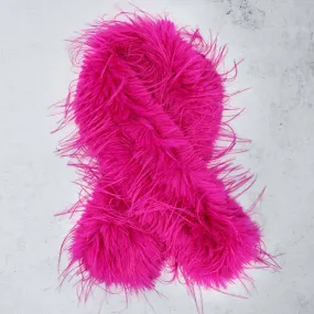 Faux Fur Scarf in Fuchsia