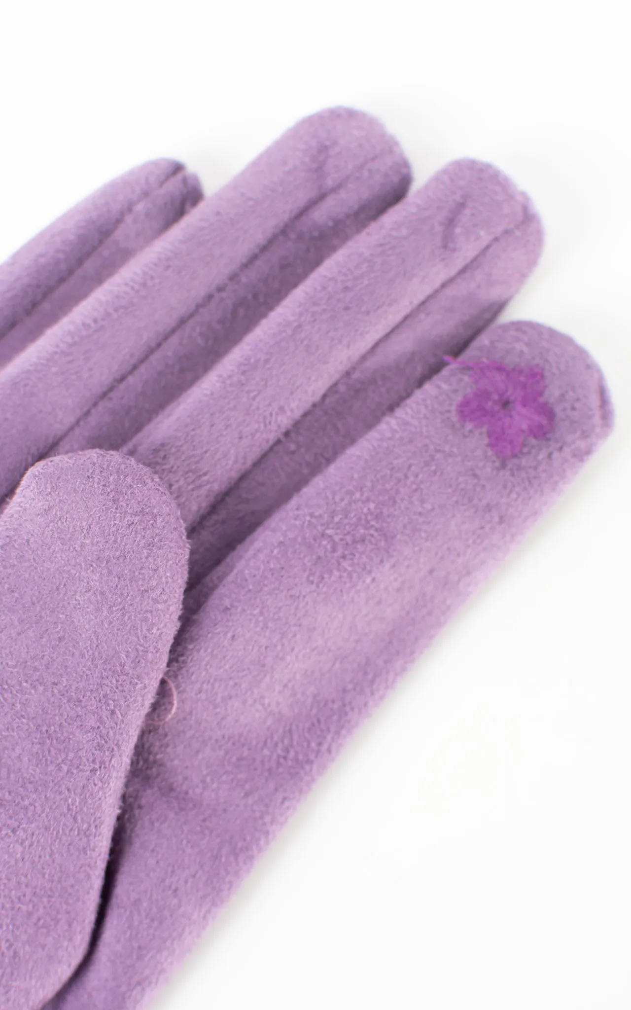 Faux Suede Plain Gloves | Aubergine