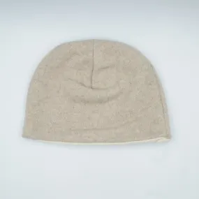 Fawn Beige and Ivory Cashmere Beanie Hat