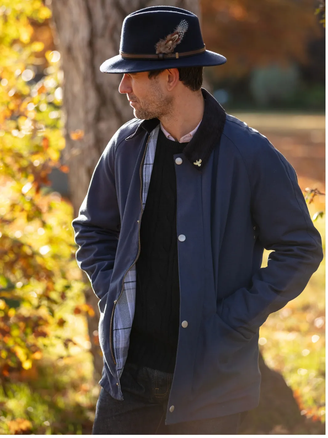 Fedora Wool Hat - Navy