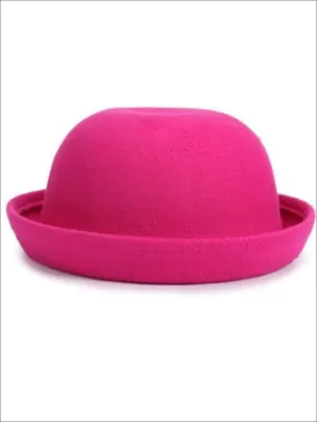 Girls Wool Bowler Hat