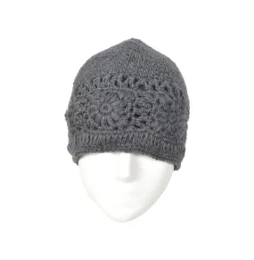 Gray woolen crocheted beanie hat- CM-HAT100GRY