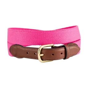 Hot Pink Surcingle Leather Tab Belt