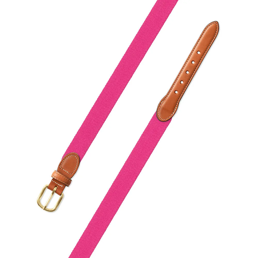 Hot Pink Surcingle Leather Tab Belt