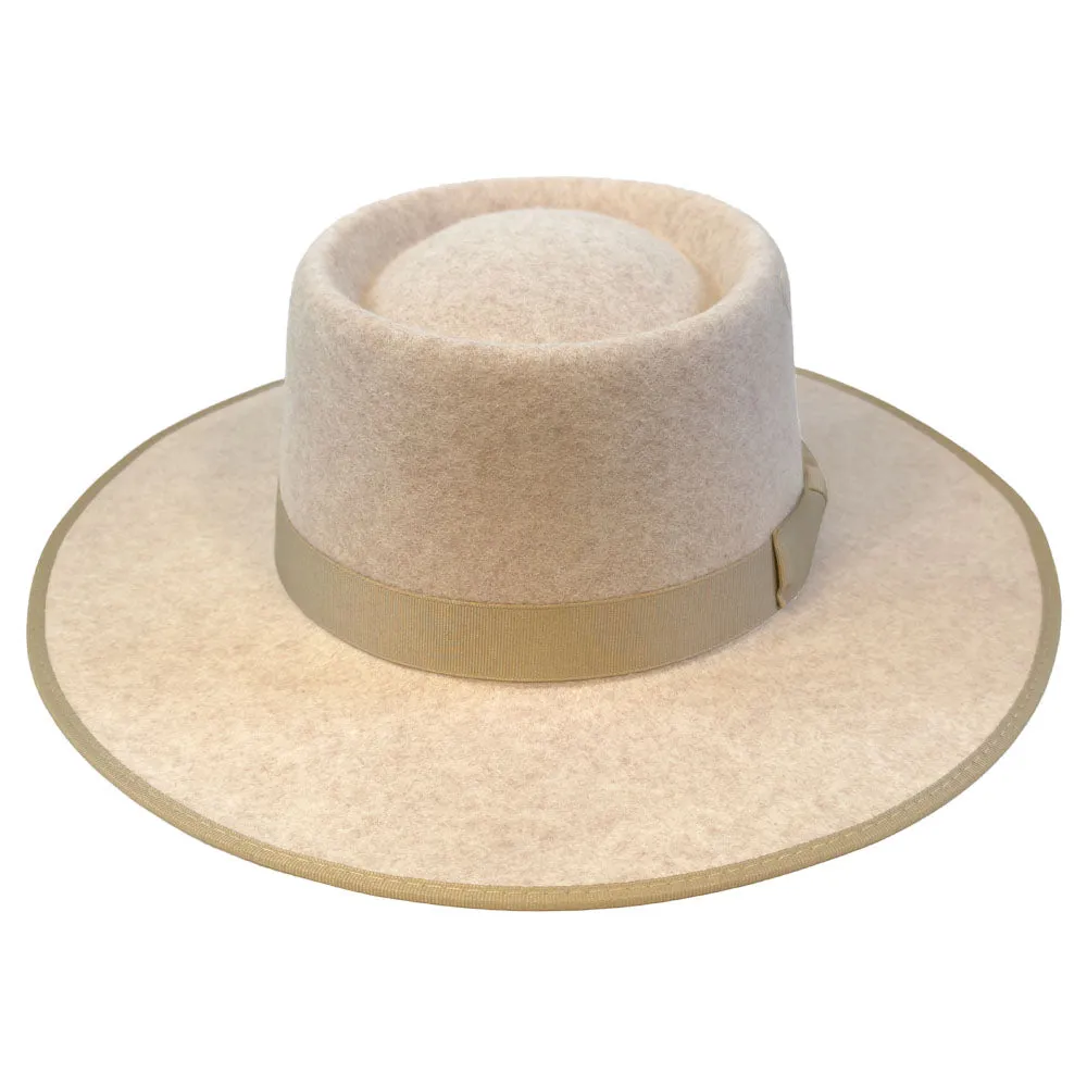 Jeanne Simmons - Oatmeal Felt Gambler Hat