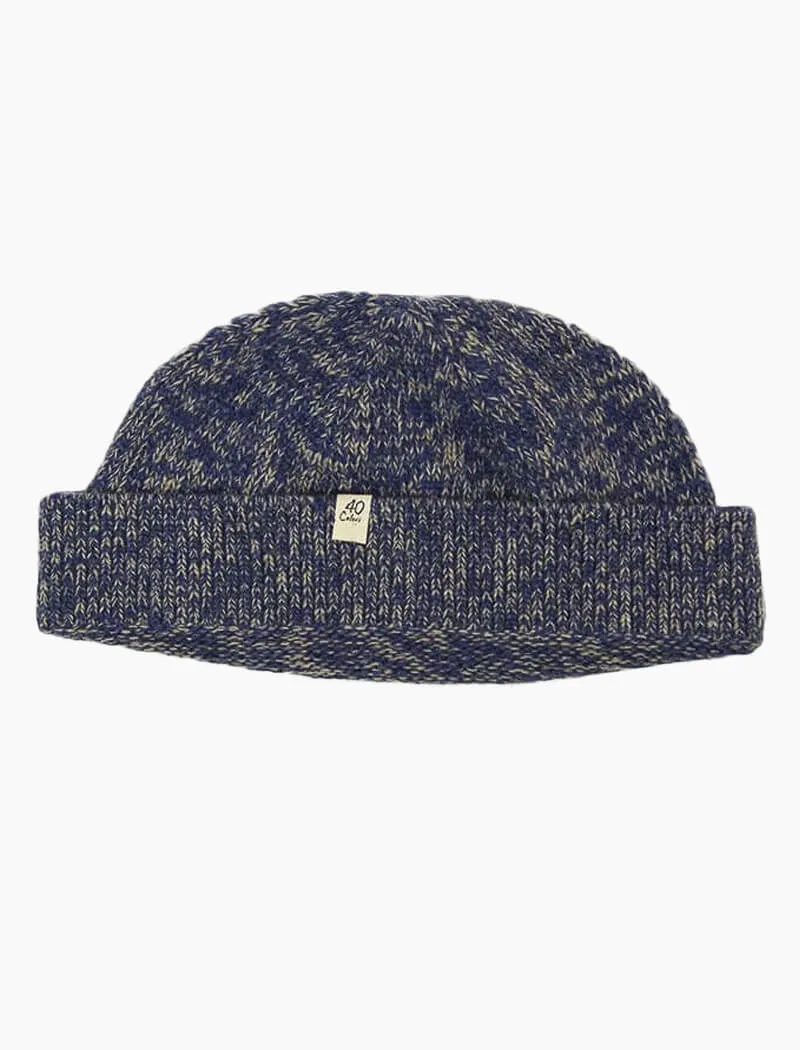 Jeans Blue Melange Wool & Cashmere Fisherman Beanie