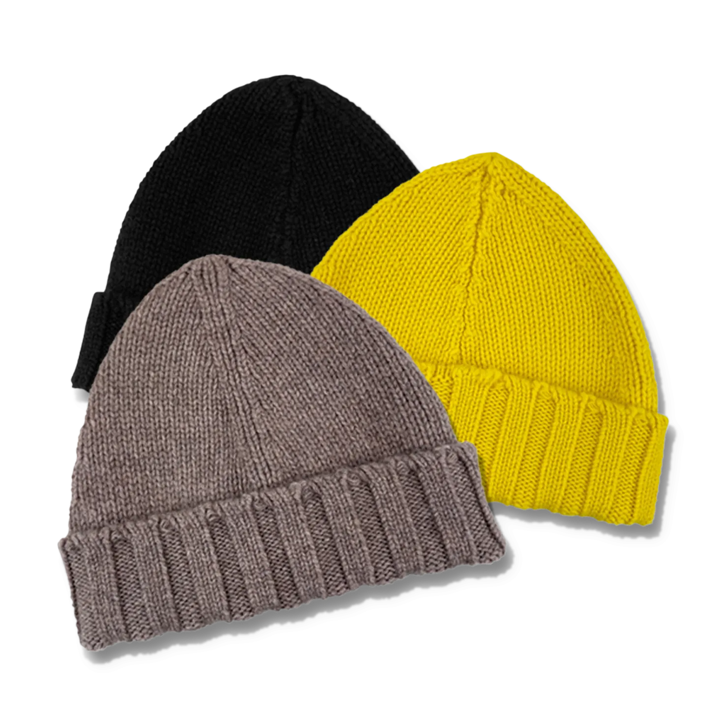 Knitted Pure Cashmere Beanie in Jet Black