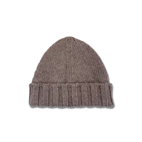 Knitted Pure Cashmere Beanie in Sand