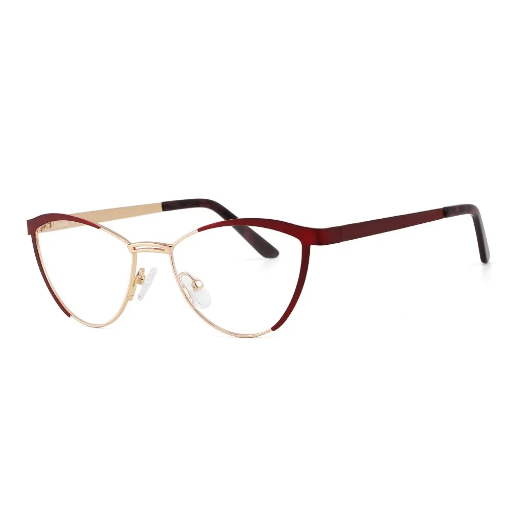 Laoyehui Women's Full Rim Cat Eye Alloy Hyperopic Reading Glasses Glr8069