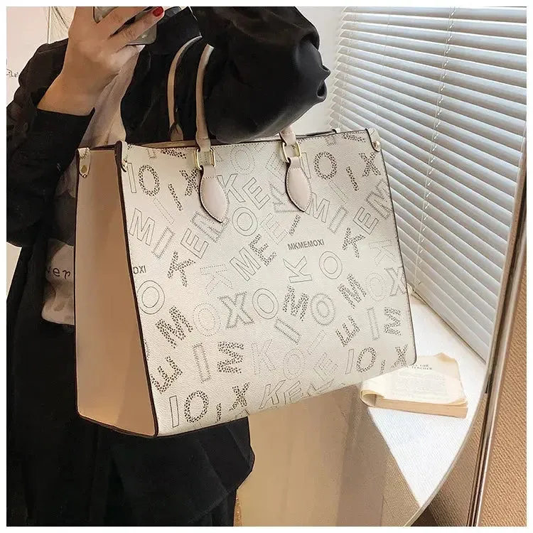 Large Capacity Handbag Female 2023 Cross border New Fashion Atmosphere Large Capacity Old Flower Tote Handbag Commuter Women's Bag