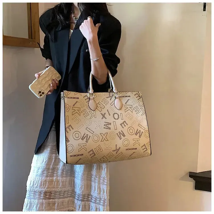 Large Capacity Handbag Female 2023 Cross border New Fashion Atmosphere Large Capacity Old Flower Tote Handbag Commuter Women's Bag