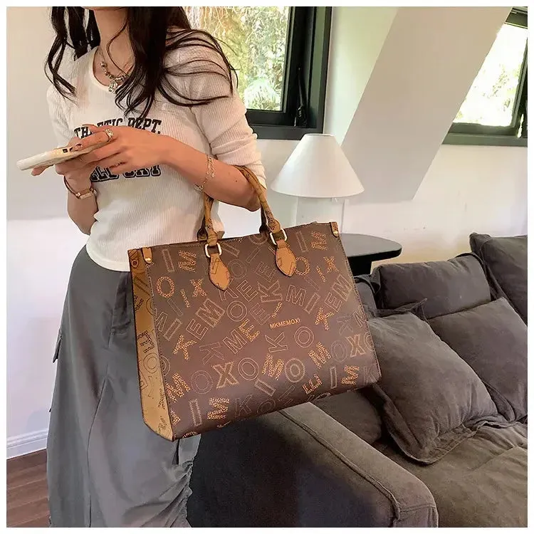 Large Capacity Handbag Female 2023 Cross border New Fashion Atmosphere Large Capacity Old Flower Tote Handbag Commuter Women's Bag