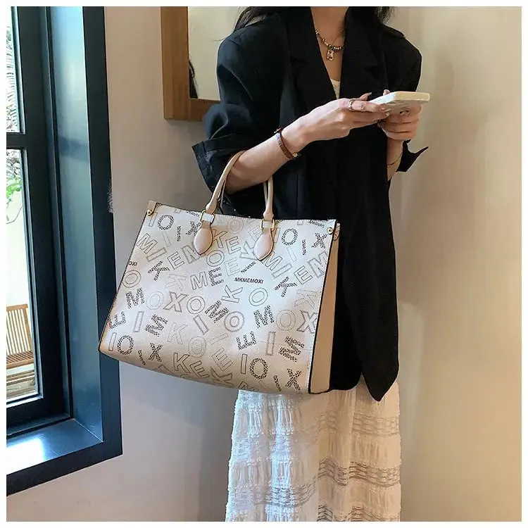 Large Capacity Handbag Female 2023 Cross border New Fashion Atmosphere Large Capacity Old Flower Tote Handbag Commuter Women's Bag