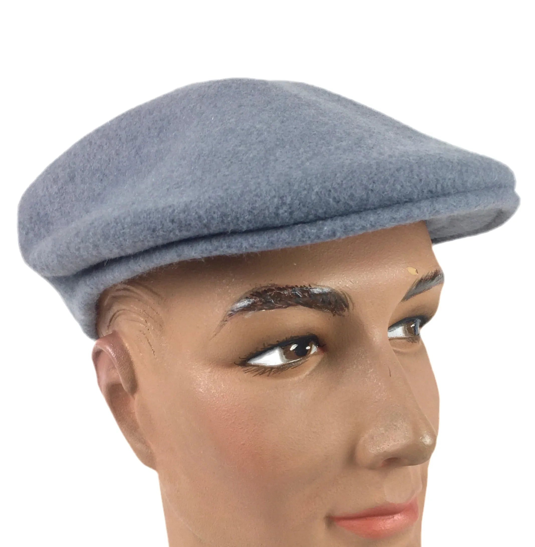 Luton Cheese Cutter Flat Cap Wool Felt - Dove Grey - S/M and M/L