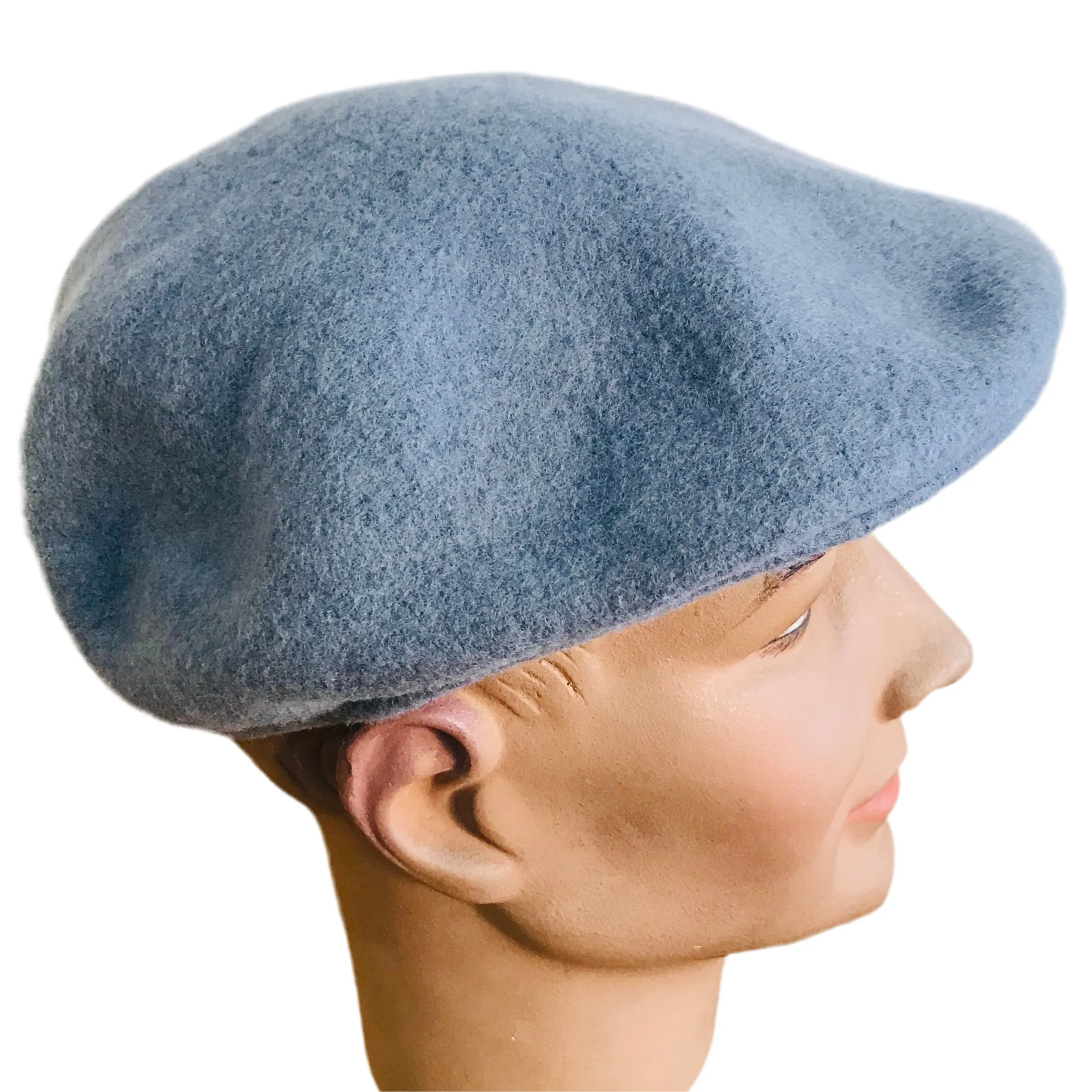 Luton Cheese Cutter Flat Cap Wool Felt - Dove Grey - S/M and M/L